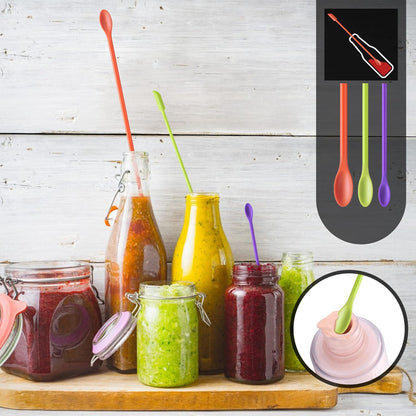 HOTEC Heat Resistant 600℉ Food Grade Silicone Rubber Spatula Set for Baking, Cooking, and Mixing Non Stick Dishwasher Safe BPA-Free Multicolor Set of 5