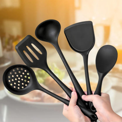 Silicone Cooking Utensil Set - 5 Piece, Black