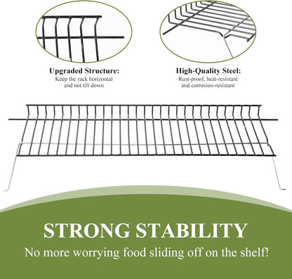 Utheer 2-Pack Griddle Warming Rack for Blackstone 28" Griddles, Stainless Steel Flat Top Grill Accessories | Reversible Rack Adds Prep Space, Foldable Clip-On Design Expands Cooking & Holding Area