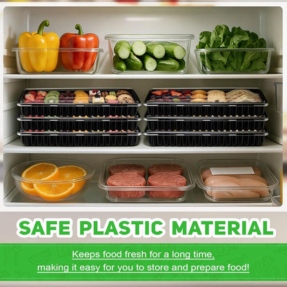 30 Pack Catering Trays with Lids 14 Inch Reusable Serving Tray with Lid Plastic Party Platters for Catering, Buffet, Takeout Food, Picnics & Events(14.17 x 6.29 x 2.16 Inch)