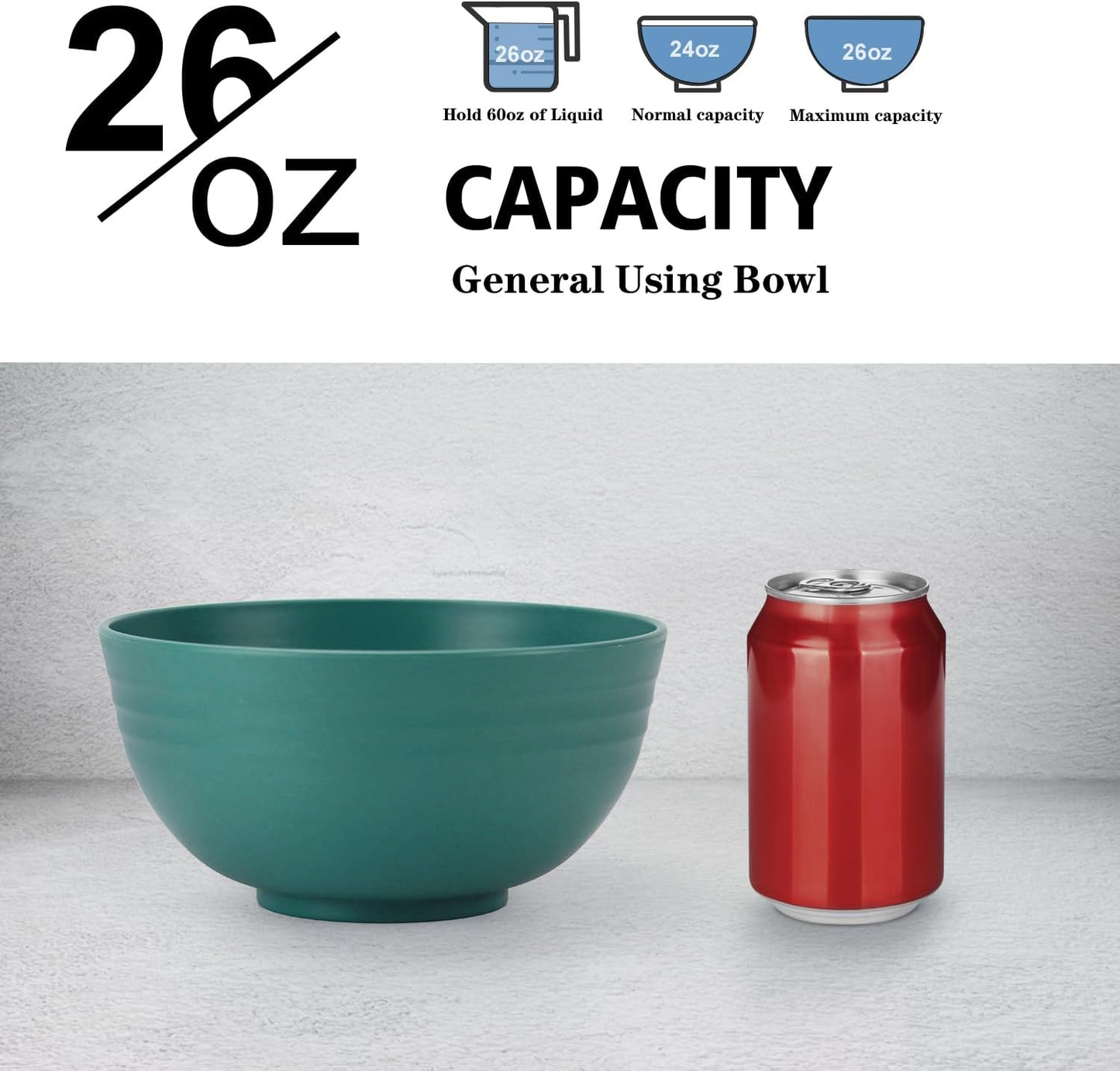 Wheat Straw Bowl Sets,8 PCS Unbreakable Cereal Bowl 26 OZ,Microwave and Dishwasher Safe Bowls,Bowl Sets for Camping and Picnic BPA Free Colorful Salad Bowls for Serving Soup,Oatmeal and Fruit Etc…