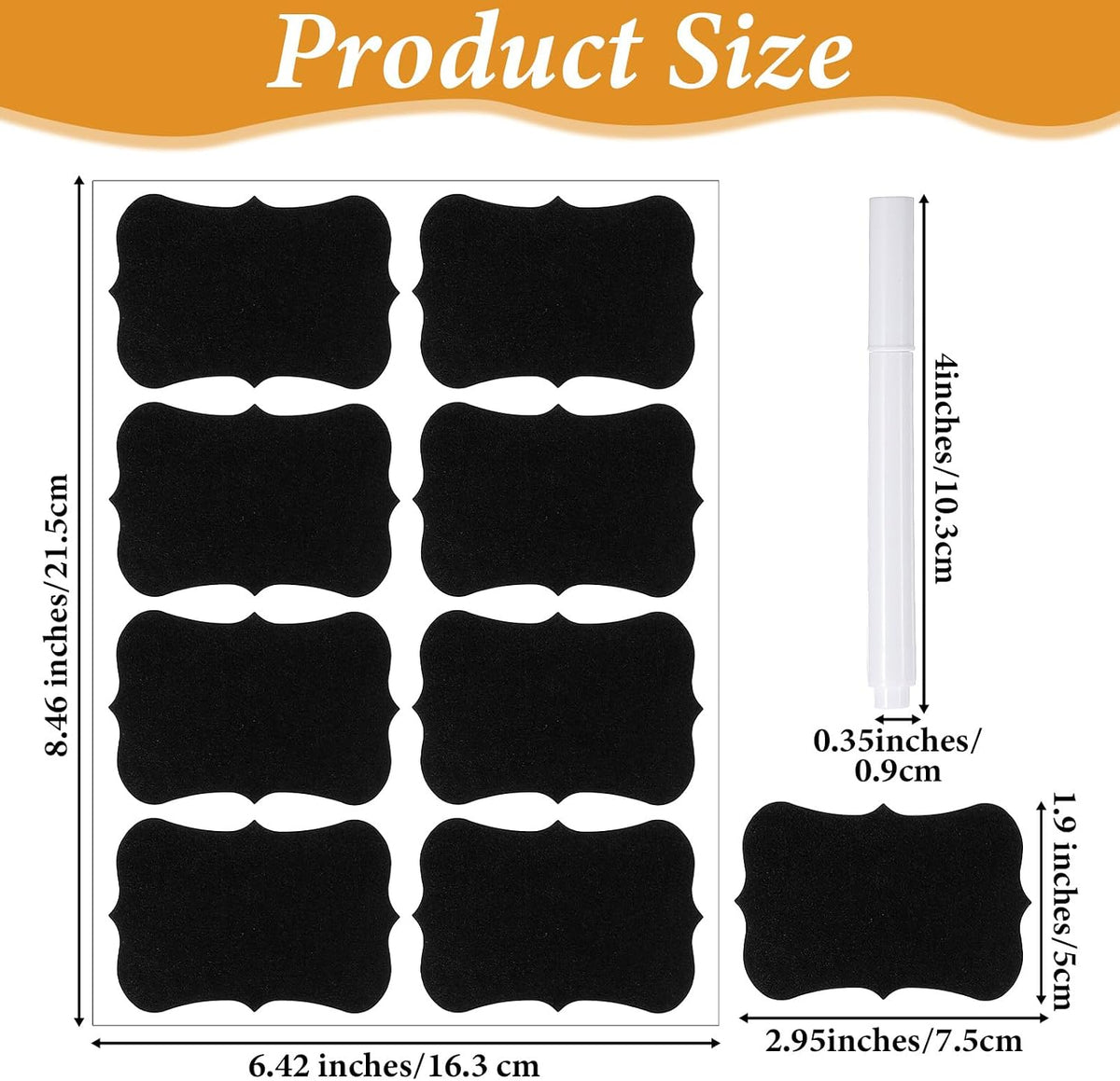 Qianyu 200 Pcs Waterproof Blackboard Stickers Chalkboard Labels Erasable Reusable Blackboard Labels with 1 Liquid Chalk Markers Pen for Jars Parties Decoration Craft Rooms Weddings Storage Organize
