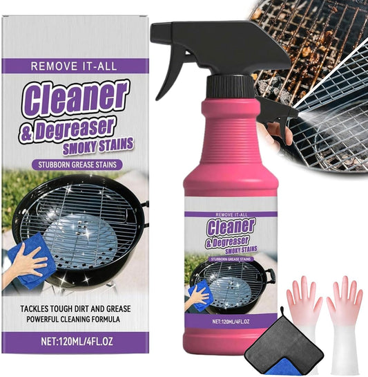 Fast-Acting Heavy Duty Grill Degreaser Spray, Bbq Grill Cleaner,Grill Cleaner For Outdoor Grills, All Purpose Heavy Duty Cleaner for Burnt Food & Grease