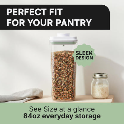Bop Top Airtight Food Storage Containers with Lid 2 Cups / 16 oz | Kitchen Canister Sets | Air Tight Pantry Container | Pop Top Dry Food Storage Containers for Snacks, Sugar, Flour, Baking, Pasta