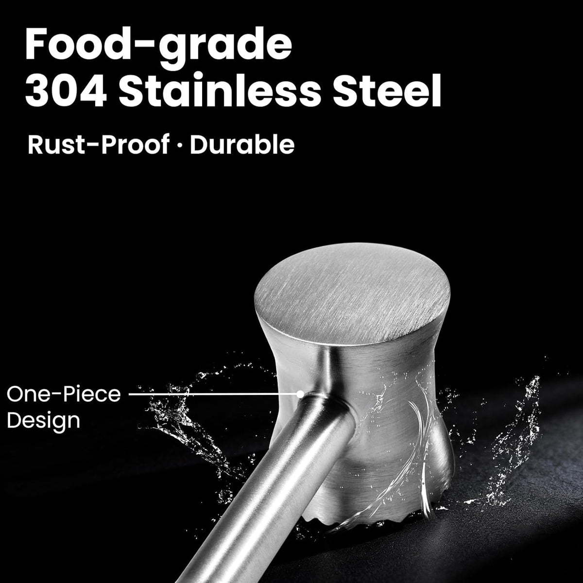 304 Stainless Steel Meat Tenderizer Mallet, Well-balanced Chicken Pounder