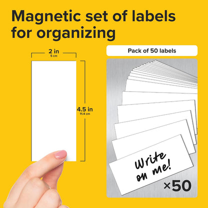 Dry Erase Magnetic Labels - Reusable Sticky Notes - Notepads for Refrigerator - Dry Erase Magnet Sheets - Blank Magnet Stickers to Write On - Magnets for Whiteboard Classroom Fridge