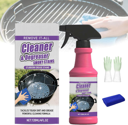 Fast-Acting Heavy-Duty Grill Degreaser Spray, Safe BBQ Cleaner for Outdoor Grills, Burnt Food & Grease, Multipurpose Oil Stain Remover for Ovens & Grates (1pc)