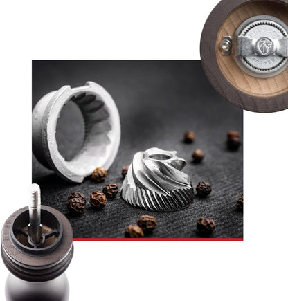 Peugeot Paris Classic Manual Pepper Mill - Adjustable Grinder - Beechwood, Chocolate, 7-Inch