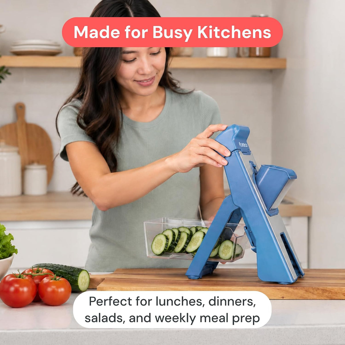 Fullstar Safer Mandoline Slicer for Kitchen Adjustable Veggie & Food Slicer