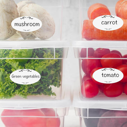 300Pcs Food Labels Kitchen Labels for Food Containers 2 x 1 Inch Removable Freezer Pantry Canning Labels Water Oil Tear Resistant Labels for Restauran Frige, Jam, Mason Jars Containers