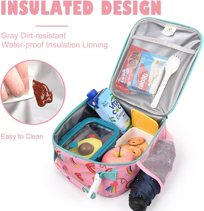 CaCTOUR Lunch Box Kids,Premium Insulated Lunchbox for Girls Boys,Soft Mini Cooler Bag Back to School Thermal Reusable Lunch Bag for Work School Picnic (Blue)