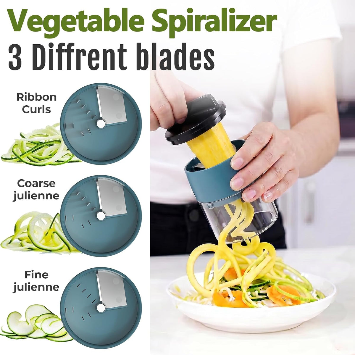 Multifunctional Vegetable Chopper & Mandoline Slicer, Veggie Chopper