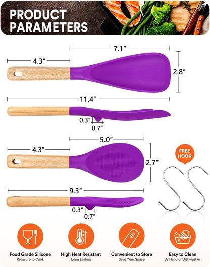 Badiano Cooking Spoon and Rice Scooper for Nonstick Cookware,Multi-function