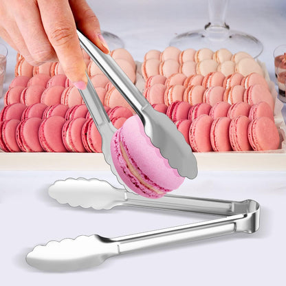 8 Pack Serving Tongs XEVOM Kitchen Tongs,Buffet Tongs, Stainless Steel Food Tong Serving Tong,small tongs (9inch)