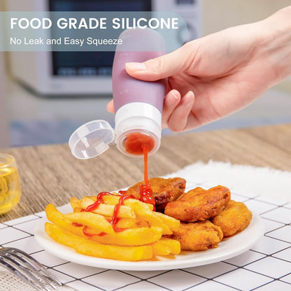 MICEBAY 2 oz Condiment Squeeze Bottles, Leakproof Salad Dressing Container