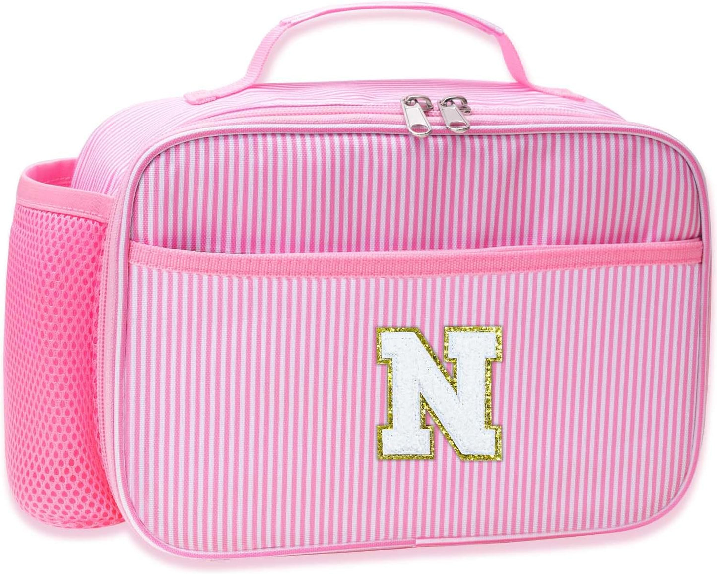 RHCPFOVR Kids Initial Lunch Bag - Insulated Lunch Box for Boys Girls,Washable Lunch Bag and Reusable Toddler Leak-proof Lunchbox for School and Daycare - Colors A