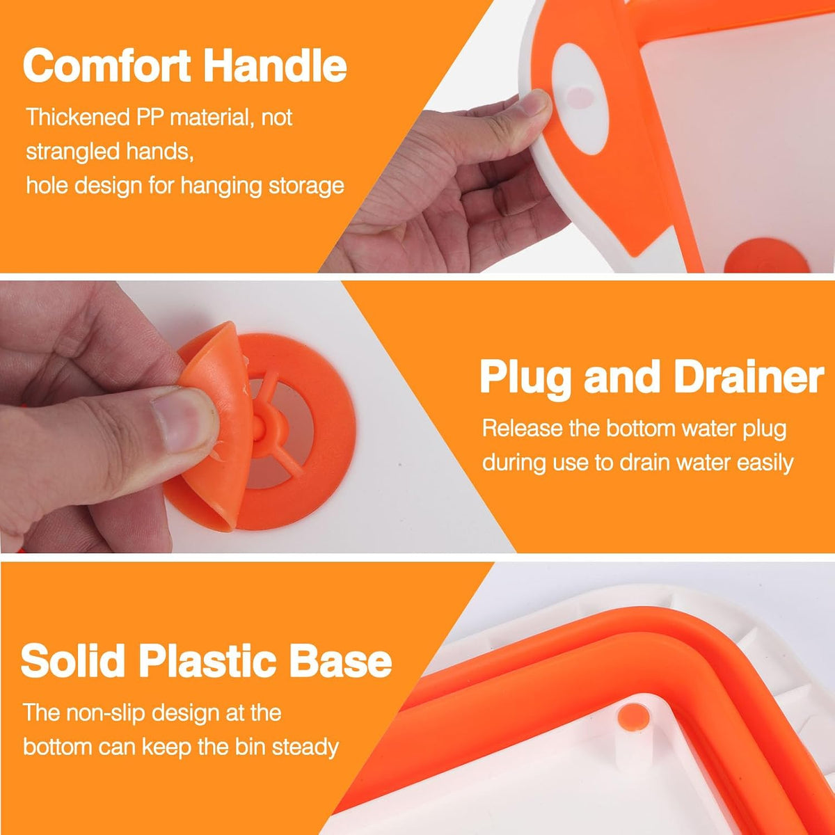 Collapsible BBQ Prep Tub/Cutting Board 10L, Orange