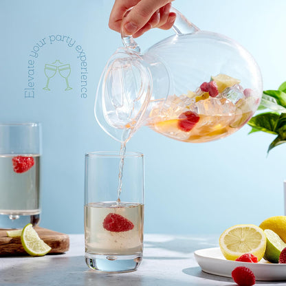 2 Gallon Glass Drink Dispenser, hobnail Drink Dispensers for Parties, Beverage Dispenser with Stand and Glass Lid, 100% Leakproof Spigot, Ideal for Lemonade, Juice,