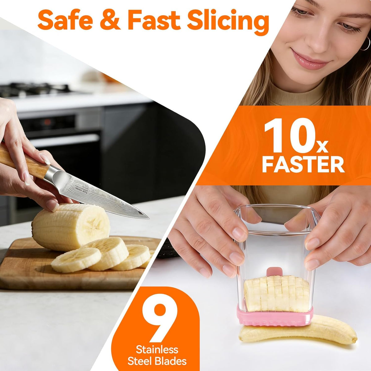 Fruit Slicer Cup for Strawberry, Banana, Hard-Boiled Egg - Detachable Cutter with Push Plate - 304 Stainless Steel Blade - Rapid & Safe Slicing Kitchen Gadget for Quick Meal Prep (Blackish green)