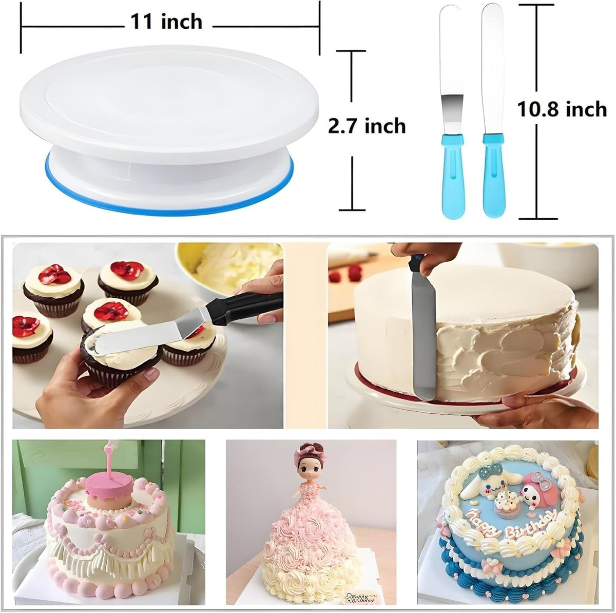 ANSLYQA Cake Decorating Kit, 193 Pcs Baking Tools (Blue)