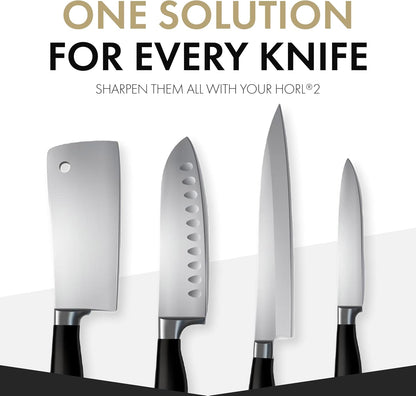 HORL 2 Nut Rolling Knife Sharpener Engineered in Germany for Straight Edge and Premium Stone Set for sharpening