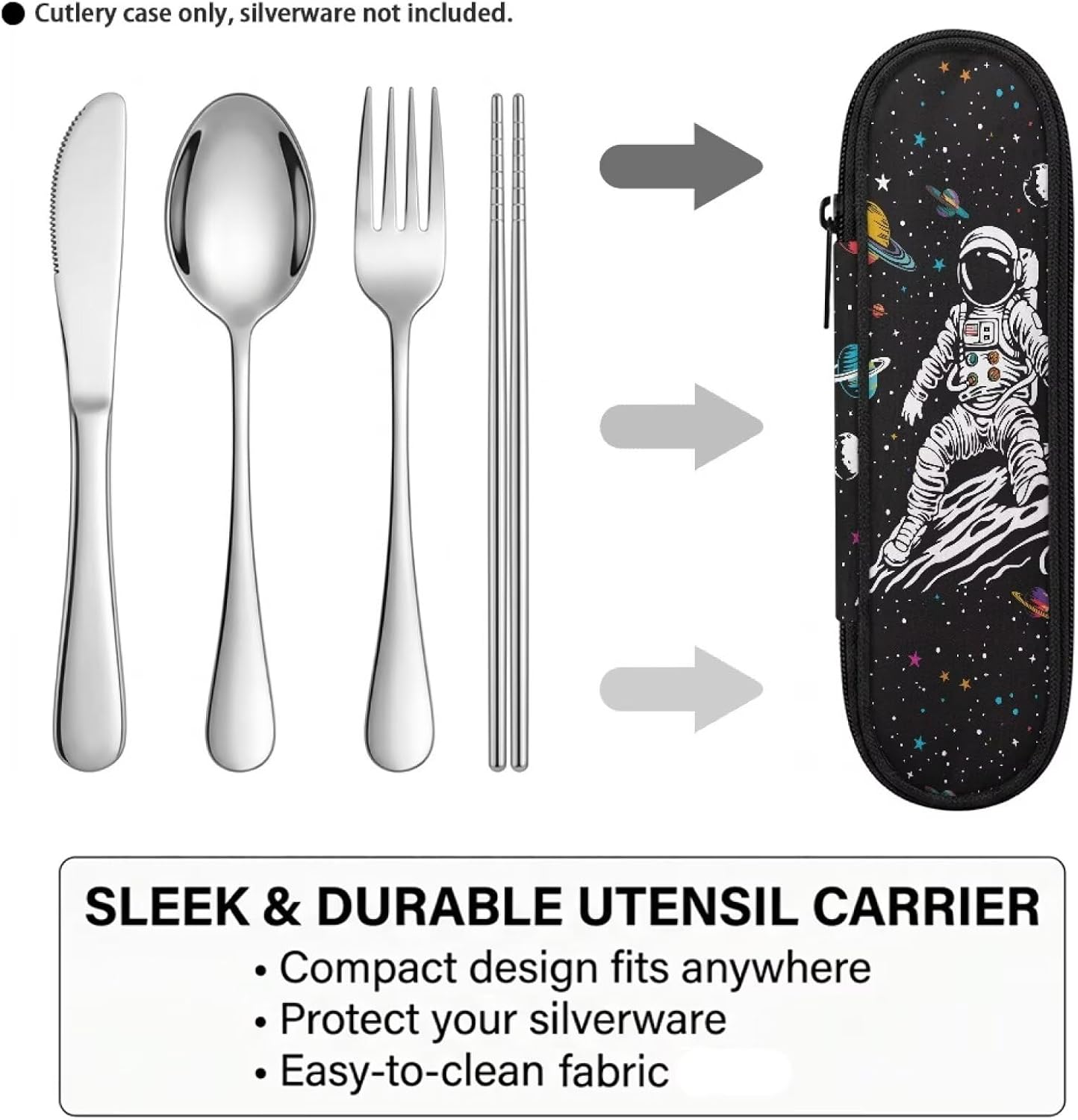 Travel Cutlery Set with Case for Kids Portable Utensil Case Reusable Silverware Pouch for School Travel Lunch Capybara Flower