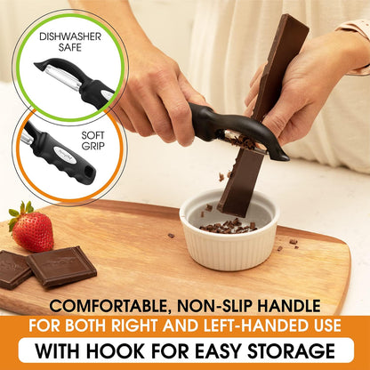 Spring Chef Premium Swivel Vegetable Peeler, Soft Grip Handle and Ultra Sharp Stainless Steel Blades - Perfect Kitchen Peeler For Veggie, Fruit, Potato, Carrot, Apple - Mango