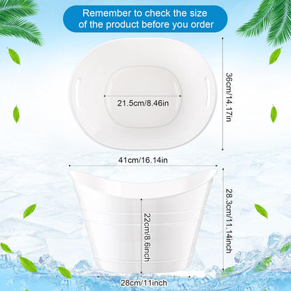 Patelai 6 Pcs Ice Buckets Bulk, Plastic Ice Buckets with Handles, Oval Storage Tub, Large Capacity Drink Tub for Party Bar Wine Beer Champagne Beverage Bottle Cooler(4.5 Liter,Clear)