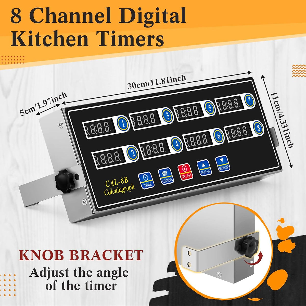 Relaxweex Commercial Digital Kitchen Timer for Cooking, 8 Channel