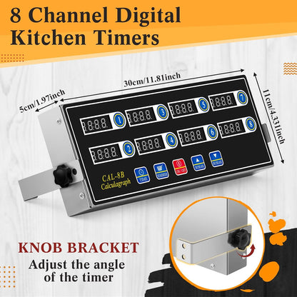 Relaxweex Commercial Digital Kitchen Timer for Cooking, 8 Channel