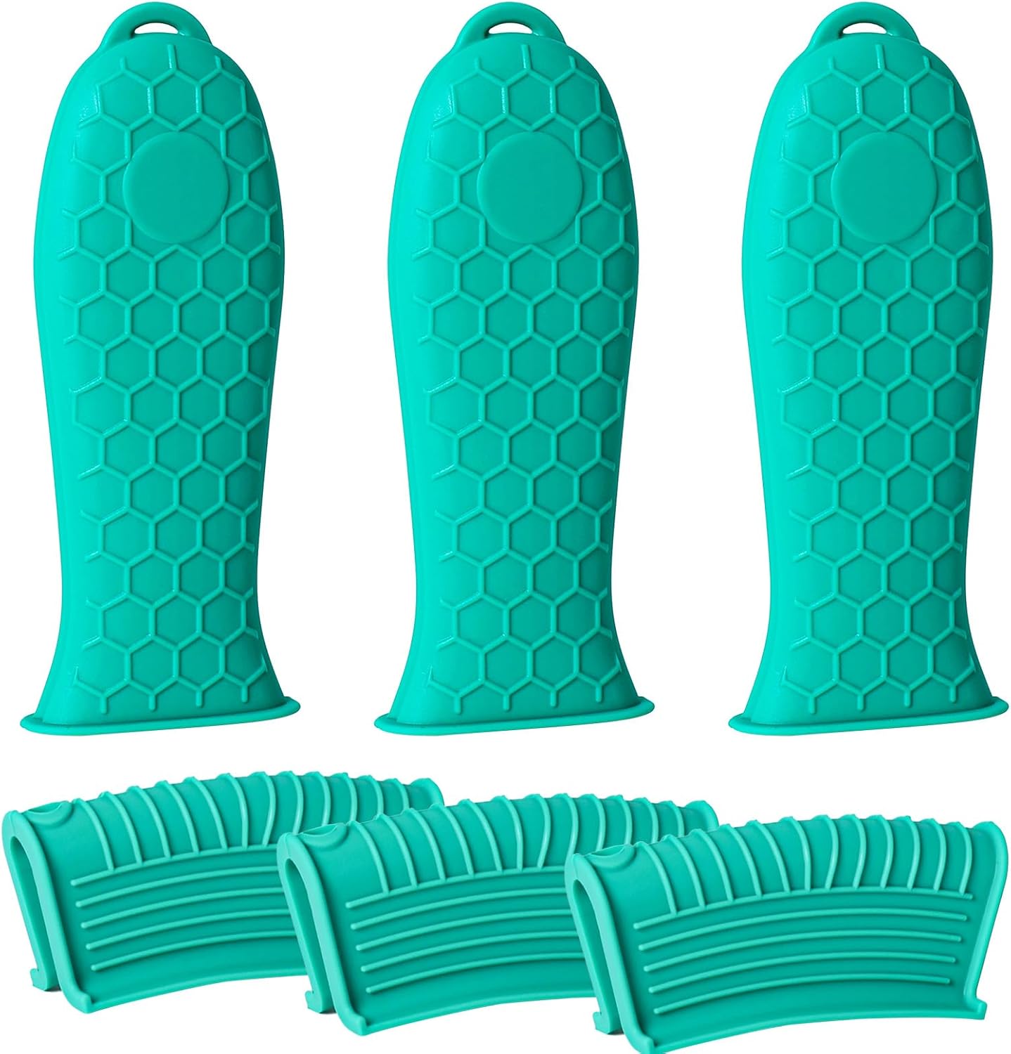 Joyhalo Cast Iron Skillet Handle Covers, 6 Pack Heat Resistant Silicone Pot Handle Sleeve Covers, Black
