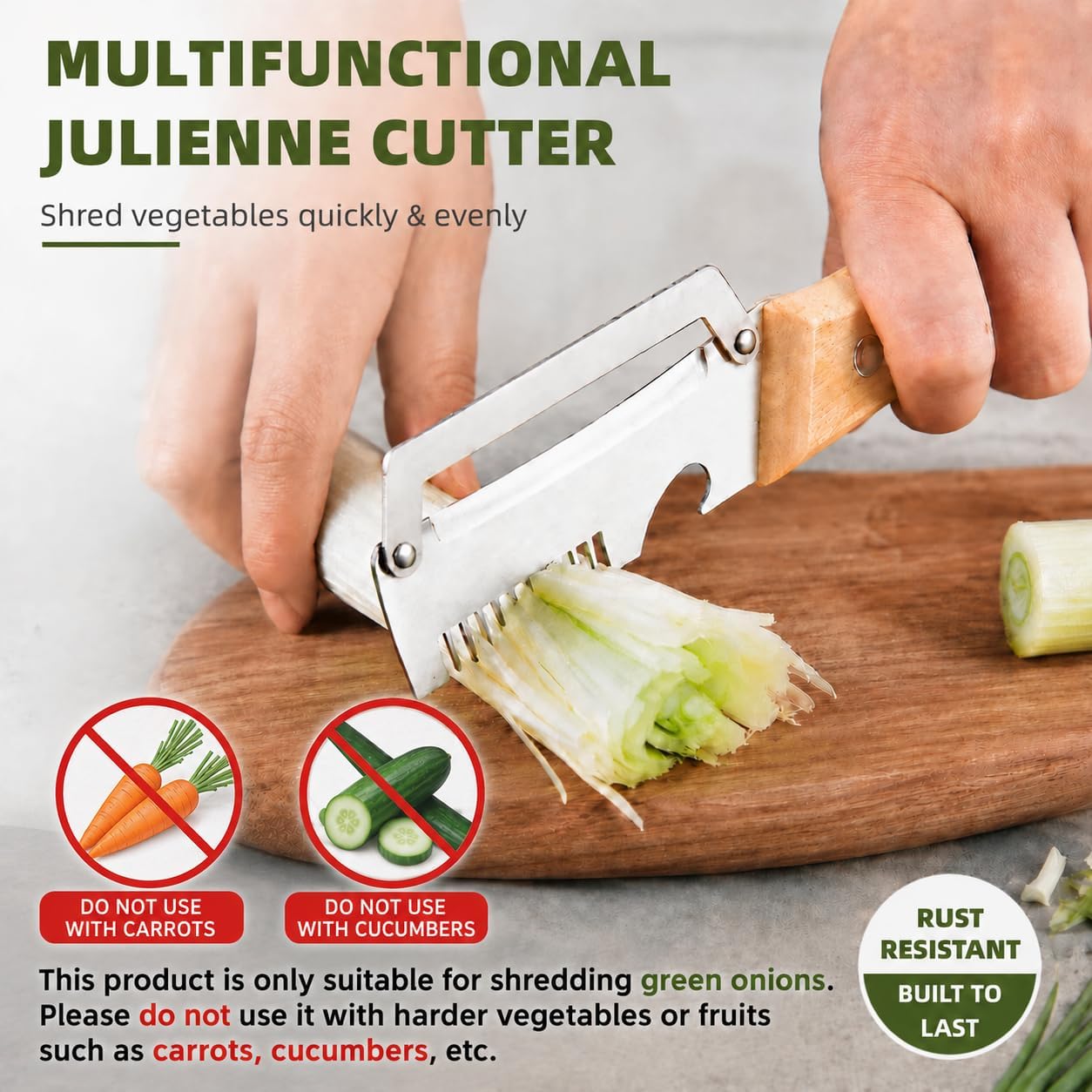 2 Pack Vegetable Peeler, 3 in 1 Multifunctional Veggie Peeler with Wooden Handle, Stainless Steel Blade Potato Carrot Fruit Peeler with Julienne Shredder & Bottle Opener Kitchen Gadget