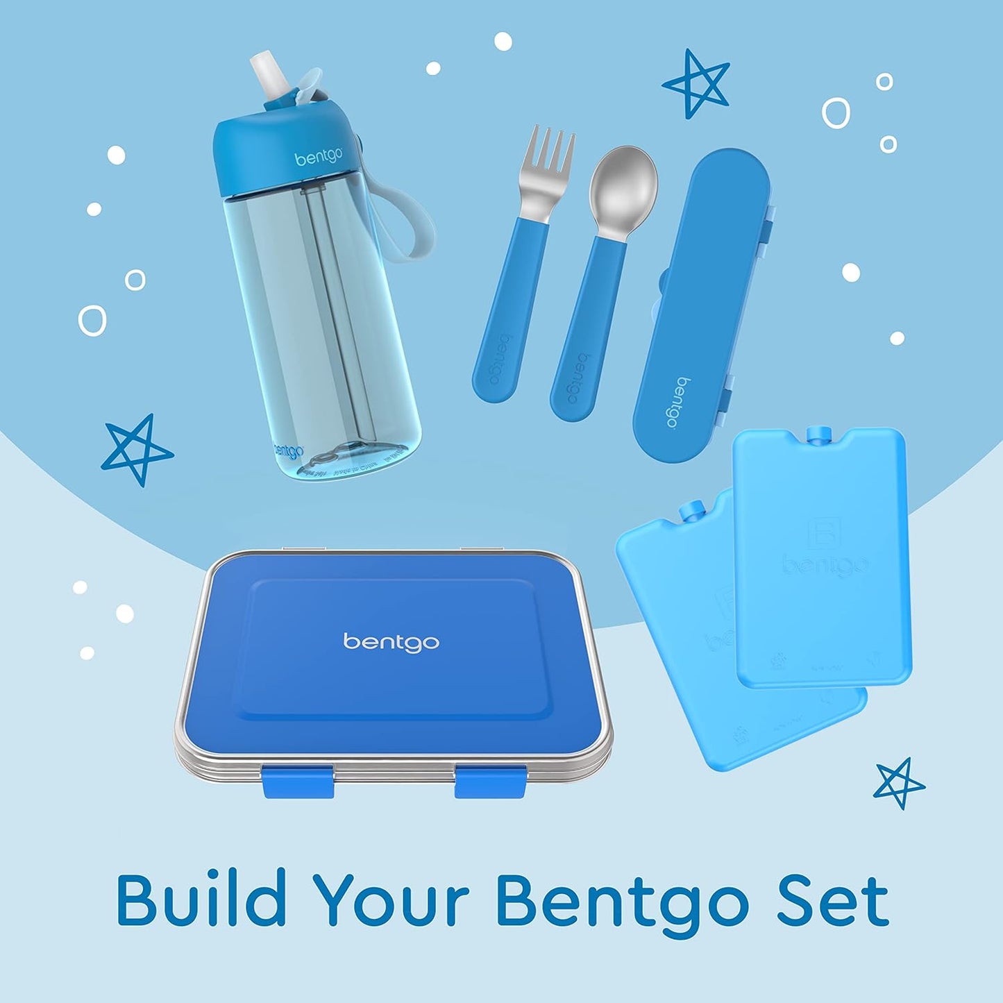 Bentgo Kids Stainless Steel Utensil Set - Reusable Fork, Spoon & Storage Case, PFAS- & BPA-Free, Easy-Grip Handles, Lightweight, Dishwasher Safe, School Lunch, Travel & Outdoors (Dinosaur)