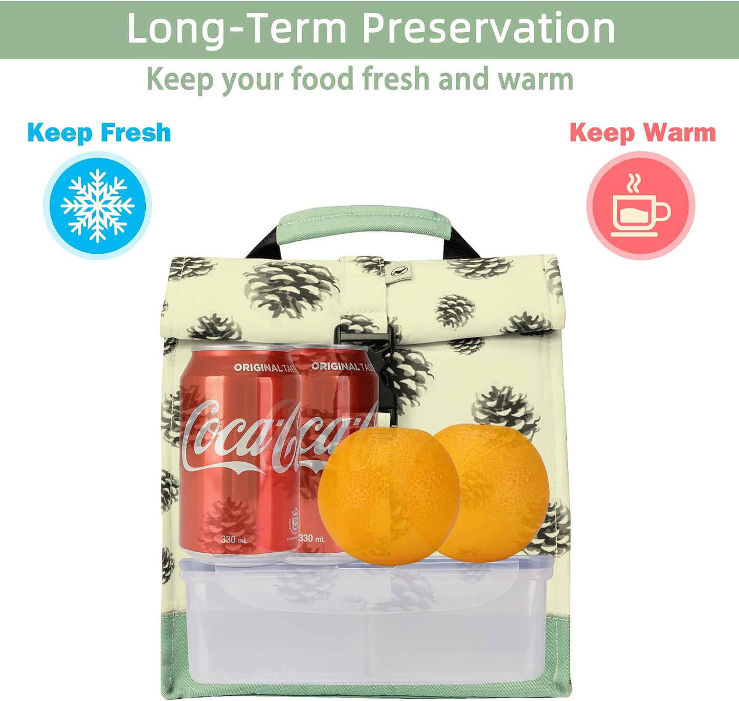 SUNNY BIRD Insulated Lunch Bag Pink Lunch Box Small Cooler Bag for Women, Girls, Adults and Teens (Pink)