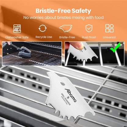 Eagle Grill Scraper Stocking Stuffers, Bristle-Free BBQ Scraper Kitchen Gadgets, Grill Cleaning Tool for Outdoor, Camping, White Elephant Gifts for Men