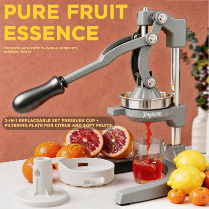 Cast Iron Hand Press, Lemon Manual Juicer, Citrus Press, Black