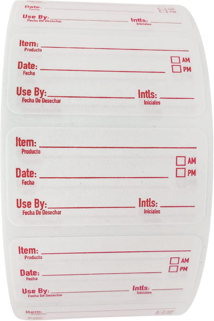 2x1 Dissolvable Food Labels, 1000 Label Stickers, Bottle Labels for Storage Bins, Sticker Labels for Food containers, (1000, Blue)