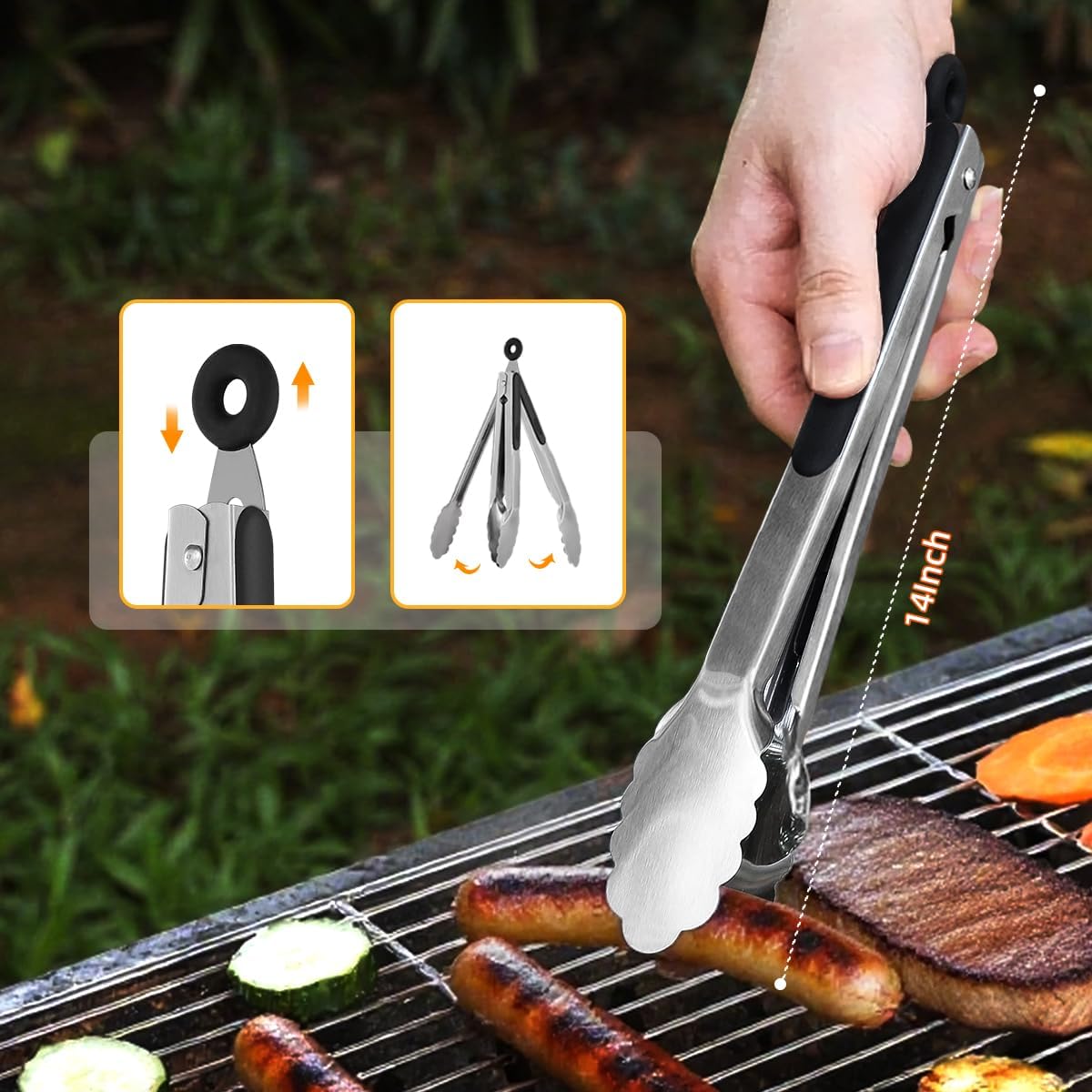 BBQ Grilling Tools Set,Stainless Steel Grilling Accessories Kit for Men Gift,13pc BBQ Grill Utensils Gift Kit with Portable Carry Bag BBQ Tools Grill Tools Set for Backyard Outdoor Grill Cooking