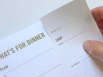 Meal Planning Notepad - What's for Dinner Weekly Meal Planner and Grocery List Magnet Pad with Tear-Off Shopping List - Family Dinner Menu for Fridge & Meal Prep - 6x9” - 50 Sheets
