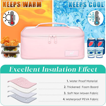 NOL Mini Insulated Lunch Bag for Women Men Kids | Small Leakproof Reusable Lunch Tote | Fits 6 Cans 330ml | Thermal Cooler for Work School Picnic Camping, Navy blue
