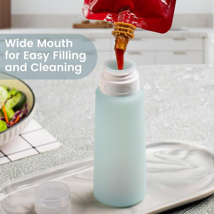 MICEBAY 2 oz Condiment Squeeze Bottles, Leakproof Salad Dressing Container