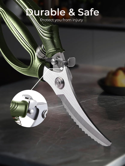 Kitchen Scissors, Forged Stainless Steel Heavy Duty Kitchen Shears, Dishwasher Safe Cooking Scissors for Meat, Poultry & Vegetables