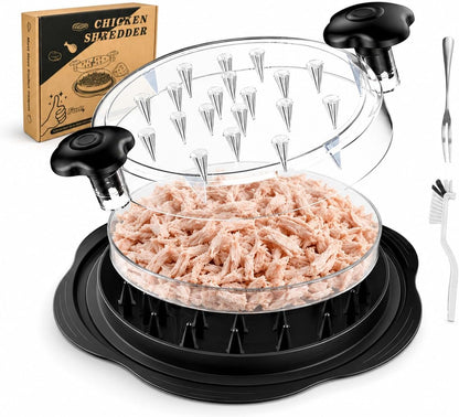 Large Chicken Shredder, Meat Shredder Tool Twist with Brush&Fork