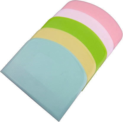 Dough Scraper Set, 5-Pack Food-Safe Plastic Bench Scrapers