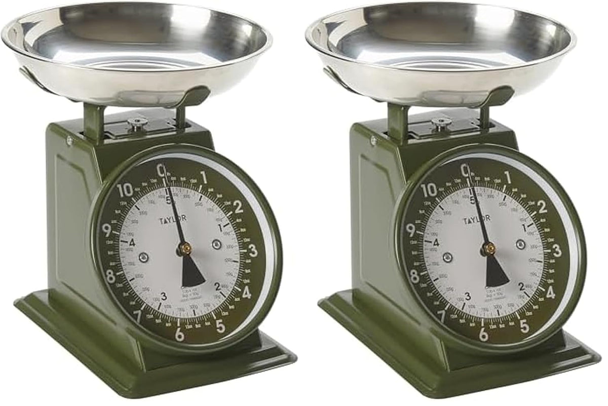 Taylor Vintage Mechanical Kitchen Scale - 11 lb Max Capacity, Silver