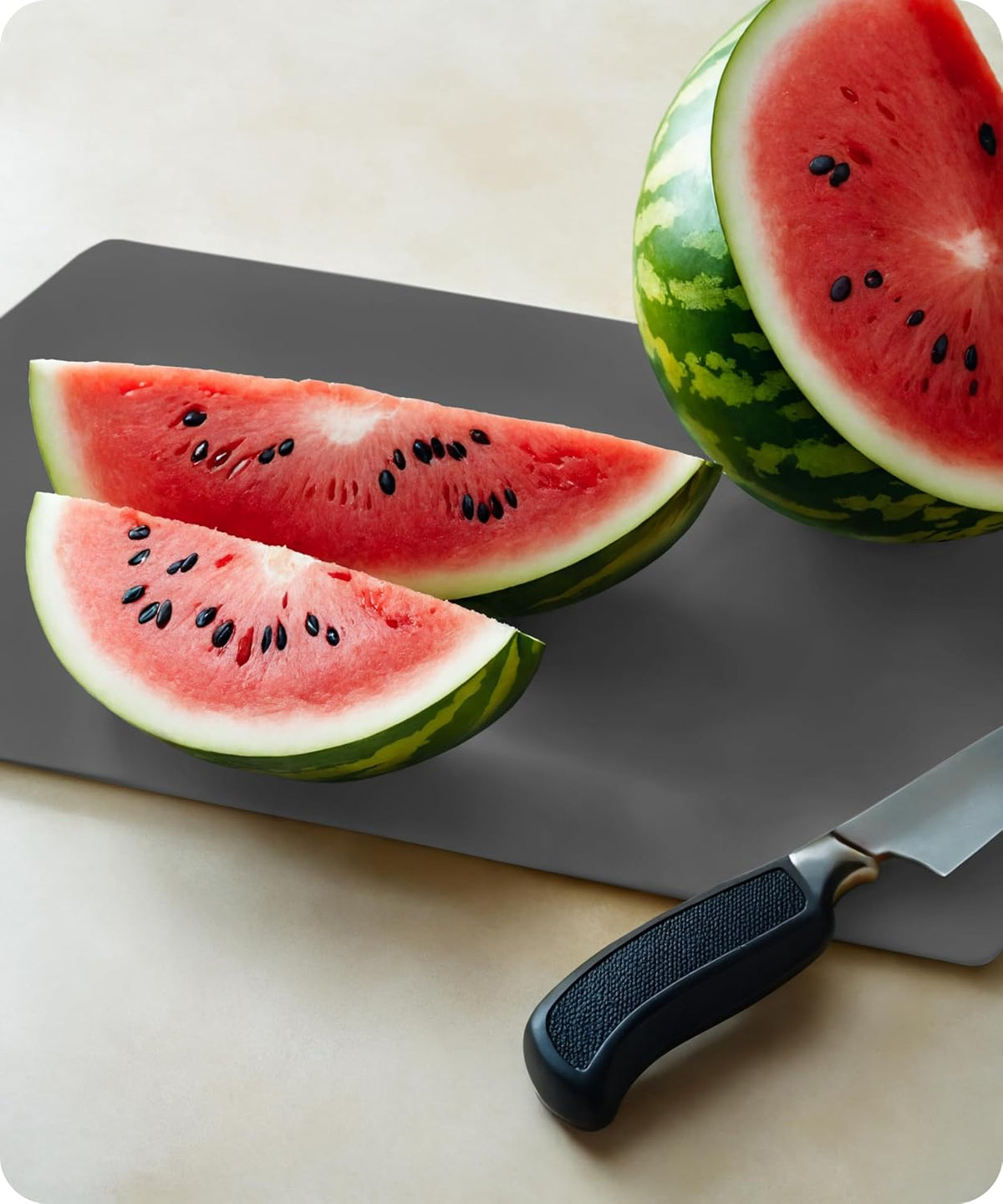 Cutting Boards for Kitchen, Plastic Cutting Board, Dishwasher Safe Cutting Boards with Juice Grooves for Meat, Veggies, Fruits, Easy Grip Handle, Serveware Accessories (Gray)