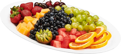 PLASTICPRO Plastic Oval Serving Trays - Serving Platters Oval 11 X 16 Disposable Party Dish Crystal Clear Pack of 4