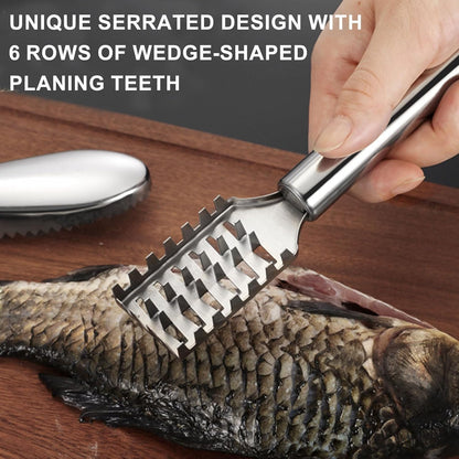 2Pcs Fish Scaler Fish Scale Remover Stainless Steel Portable Quick Skinner