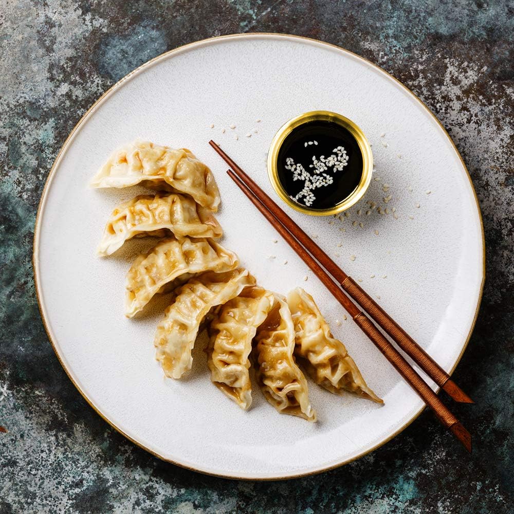 8 Pack 3.2inch Stainless Steel Sauce Dishes Mini Individual Saucers Bowl Round Seasoning Dishes Sushi Dipping Bowl Appetizer Plates, Champagne Gold