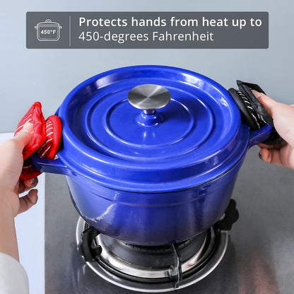 Cast Iron Skillet Handle Covers,Pot Handle Covers Heat Resistant,Pot Holders for Kitchen Heat Resistant,Machine Washable Handle Mitts 2 PCS(Striped)